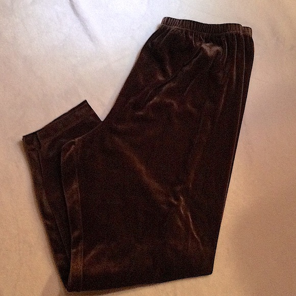 ⭐️ Gilligan & O’malle Chocolate Brown Velour stretch women’s Pants - Picture 14 of 14